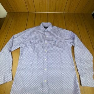 Polo Ralph Lauren Men's Button Down Shirt Patterned Cotton Stretch Purple Medium